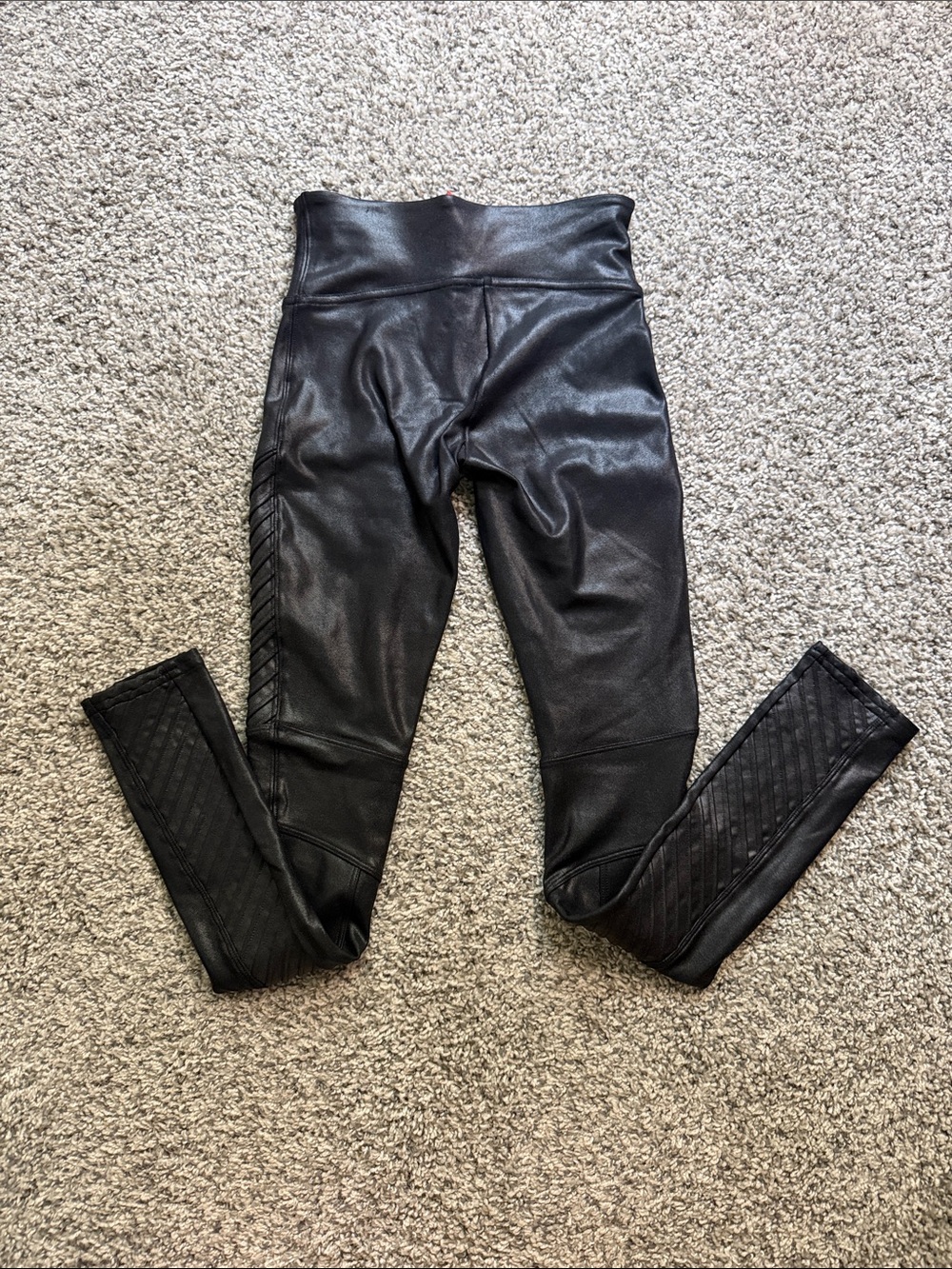 SPANX Black Motto Faux Leather Leggings - Picture 6 of 6